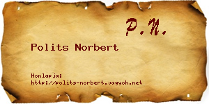 Polits Norbert névjegykártya
